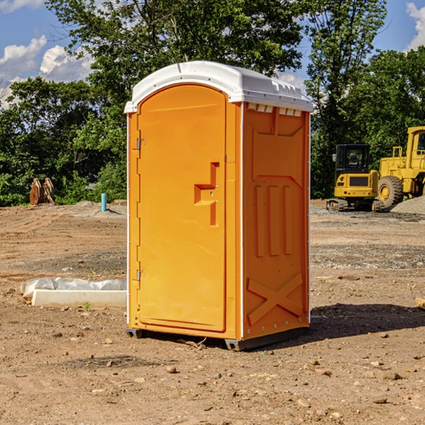 how often are the porta potties cleaned and serviced during a rental period in Weatherby MO